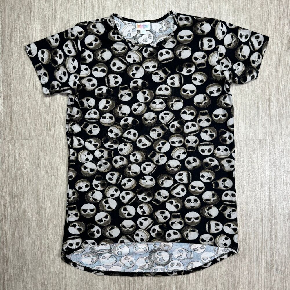 LuLaRoe Nightmare Before Christmas Jack Skellington Shirt Top Size 14